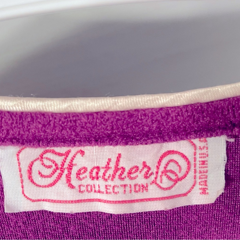 Heather Collection Purple Vintage Zip Up Nightgown Housecoat Robe w/ pockets - Picture 6 of 6